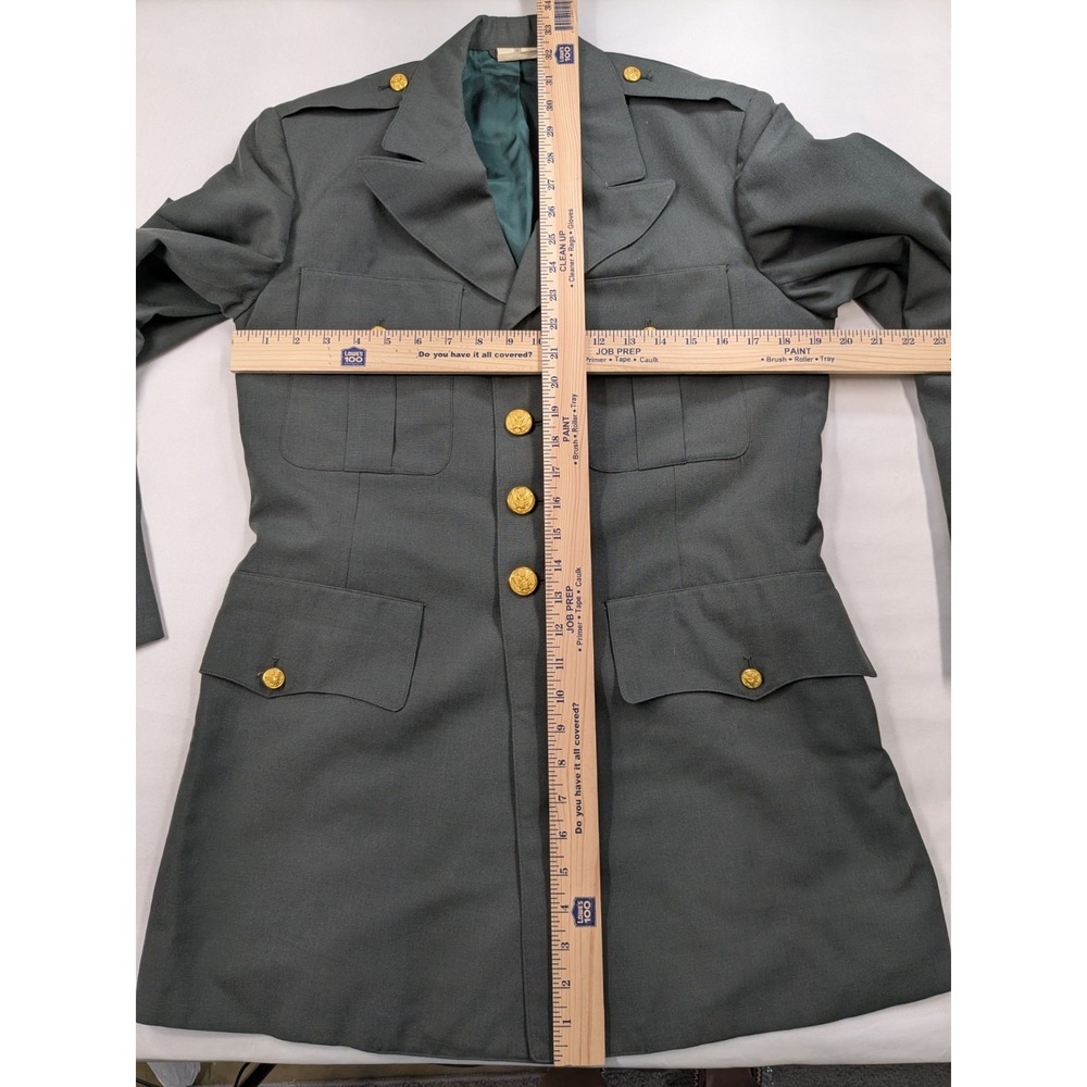 Vintage US Army Military Coat Jacket Mens 38L Green Class A Dress Uniform 2924 - Picture 9 of 10
